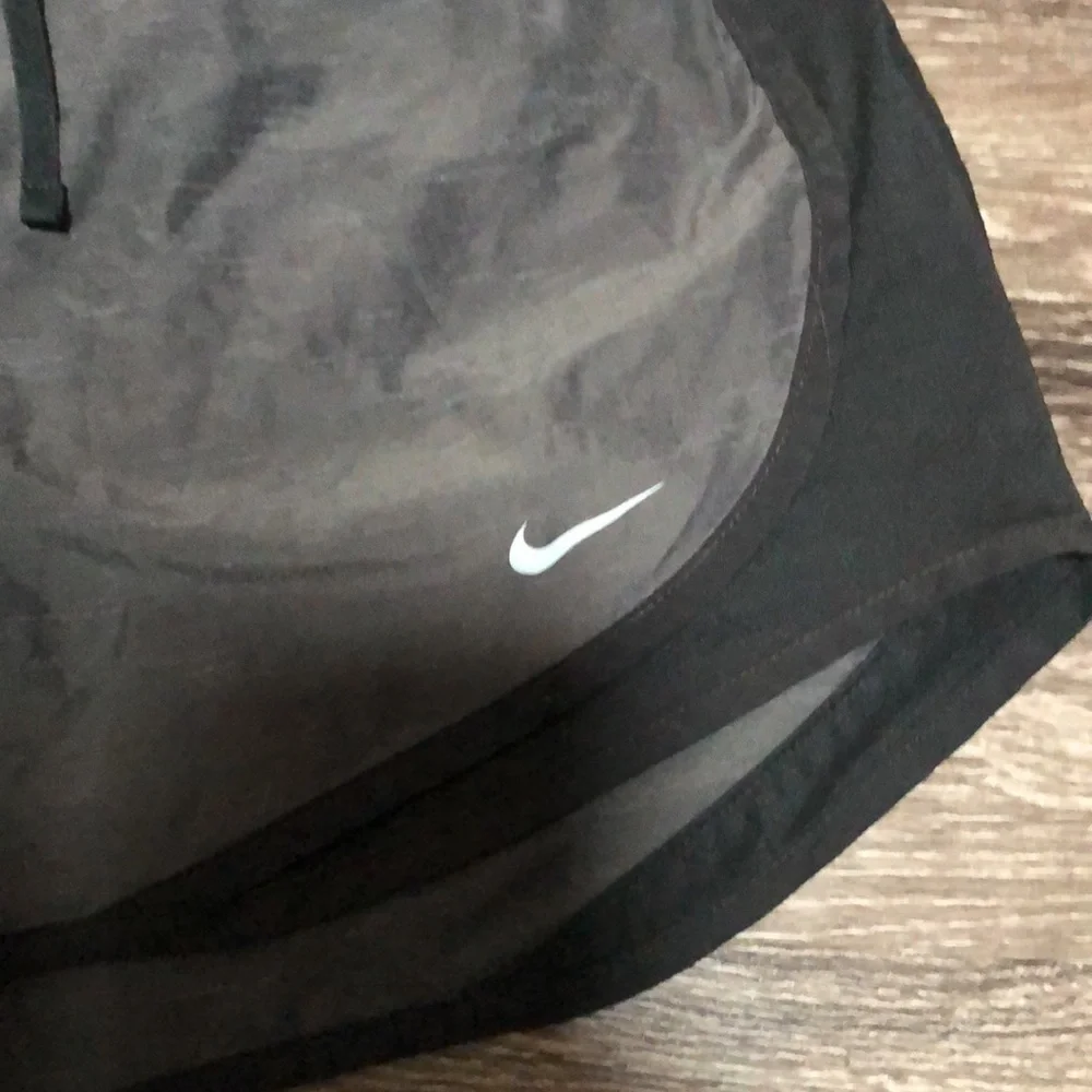 Nike Dri-FIT Black & Grey Running Shorts with Liner - Size M